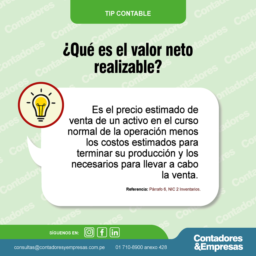 ¿Qué es el valor neto realizable? - Contadores y Empresas